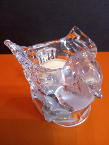 LEAD CRYSTAL and Frosted Cardinal Candle Holder 3" GORHAM Germany - Picture 2 of 4