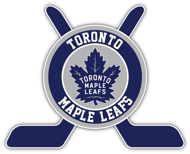 Toronto Maple Leafs Sticks Logo NHL Sport Car Bumper Sticker Decal