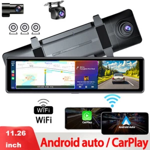 3CHS Lentille HD WIFI Rétroviseur de voiture Caméra de sauvegarde arrière Dash Cam Carplay Android Auto T6