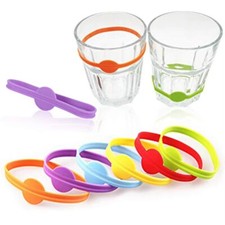 24pcs Drinking Cup Strip Tag Silicone Wine Glass Label Cup Marker Cup Decoration