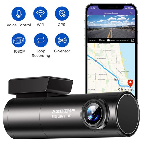 AZDOME Dashcam Auto Mit 4K Auflösung, WiFi Autokamera Mit GPS