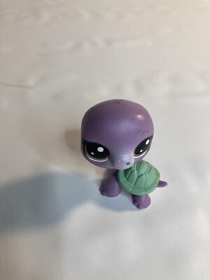 Littlest Pet Shop LPS 2-53 Meg Turtell Purple Turtle Green Shell Brown Eye Movie