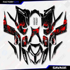 Black & Red Savage Camo Racing Graphics kit fit Yamaha Raptor 700 13-25 decal