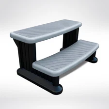 Puri Tech Universal Spa & Hot Tub Outdoor Steps No Slip Grip Support Grey Black
