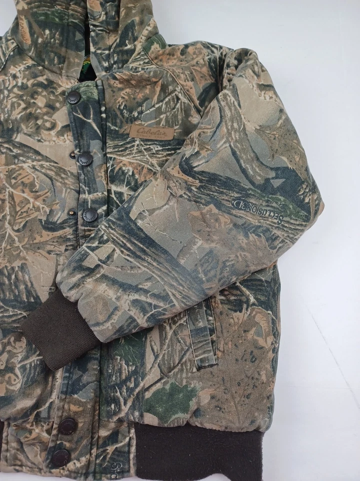 Cabelas 狩猎迷彩夹克青少年尺寸中号连帽绝缘 3D 隐藏 — 第 4/4 张图片