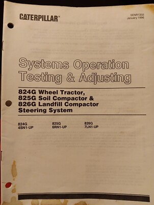 CAT Systems Operation Testing Adjusting Wheel Tractor 825G Soil Compact 826G 