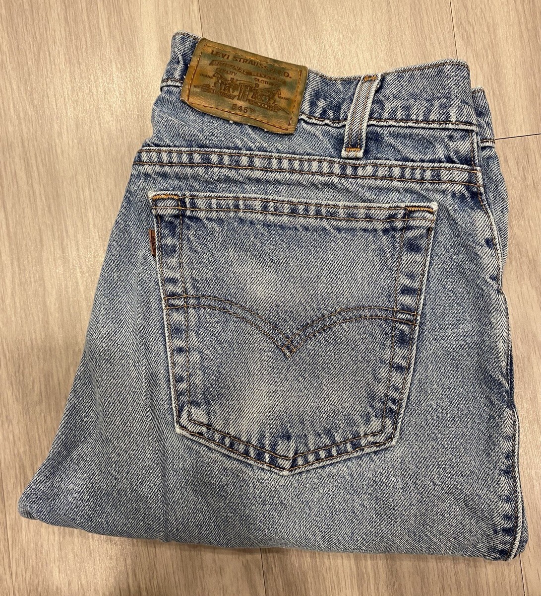 Vintage Levis 545 Loose Baggy Fit Brown Tab Jeans 90s Mens Actual