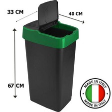 Image of Plastic Swing Bin Recycle Bins Refuse Bin Dustbin 60L Waste Paper Office