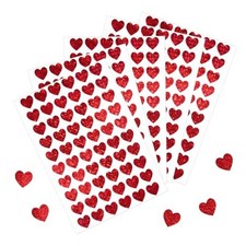 1800pcs 0.5inch Holographic Heart Stickers,Glitter Tiny Hearts Sticker for Red