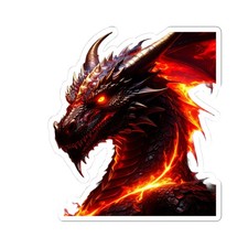 Fire Dragon Stickers, Mythical Creature Decals, Fantasy Laptop Vinyl, Magical