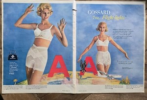 1959 Women's Gossard Answer Deb pantie girdle Acclaim Bra Vintage Fashion Ad 