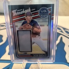 2026 Panini Usa Baseball  Throwback Jacob Gonzalez Relic. TM–JG. ￼