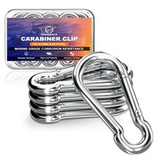 316 Stainless Steel Carabiner Clip, 2.36 Inch Marine Grade Heavy Duty Spring ...