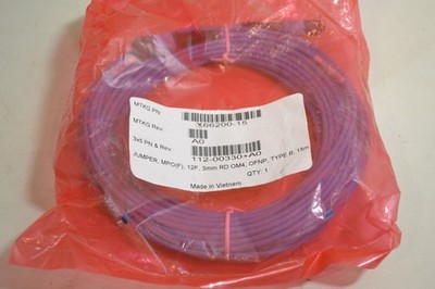 Jumper, MPO(F) 12F, 3mm RD OM4, OFNP, Type B, 15m