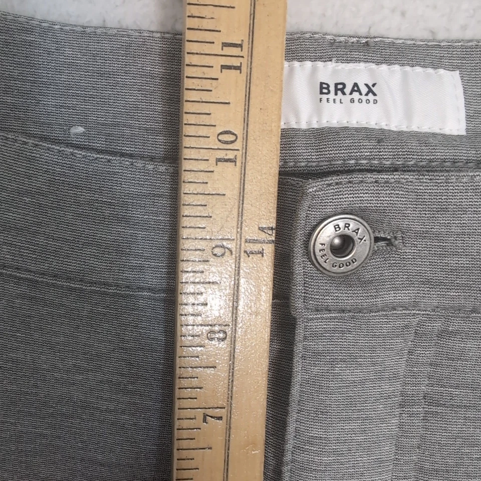Brax Chuck 现代合身裤子男式灰色高硬度斜纹布锥形 5 口袋 37x25 — 第 4/4 张图片