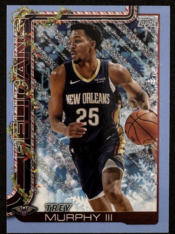 2025-26 Topps Holiday #H152 Trey Murphy III Blue Metallic Glitter Holiday