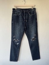 new Ksubi mens denim jean wolfgang 32 blue blood patched rip