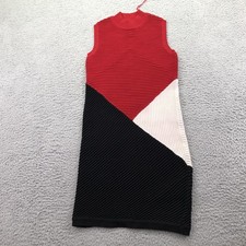 Rebecca Minkoff Sweater Dress Womens XS Red Black Ribbed Mock Neck Knit