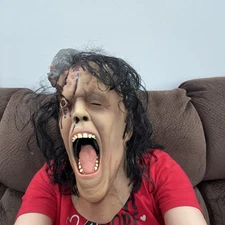 Vtg 1998 Paper Magic Group Mask XL Rat King Synthetic Halloween Scary Full Face