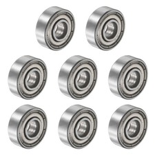 606ZZ 6x17x6mm Deep Groove Ball Bearing, 8Pcs Metal Sealed Industrial Bearing