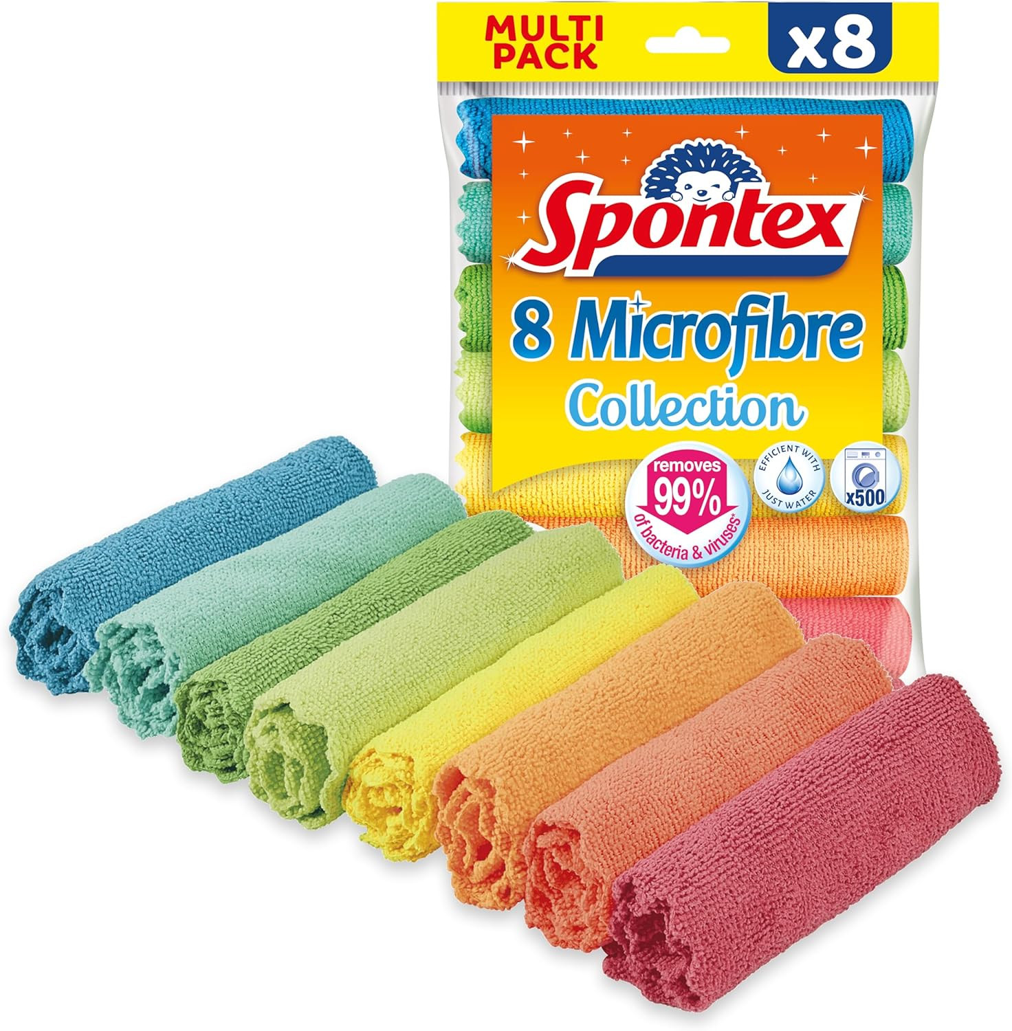 Flex & Wash Éponge Réutilisable en Microfibre Double Face Lavable pour Cuisine et Maison