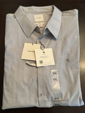 CALVIN KLEIN MEN SHIRT NEW XXL Slate Light Blue Slim Fit