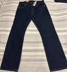 Levi's 501 Straight Leg Button-Fly Regular Fit Dark Blue Denim Jeans Men — photo 1