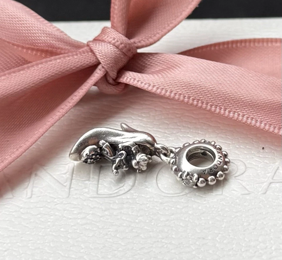 Original Pandora Disney Anhänger „Cinderellas Schuh Mäuse“925 Silber #799192C01 - Bild 2 von 2