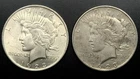 Lot of TWO 90% Silver Peace Dollars - 1923-P & 1923-D $1 Coins!