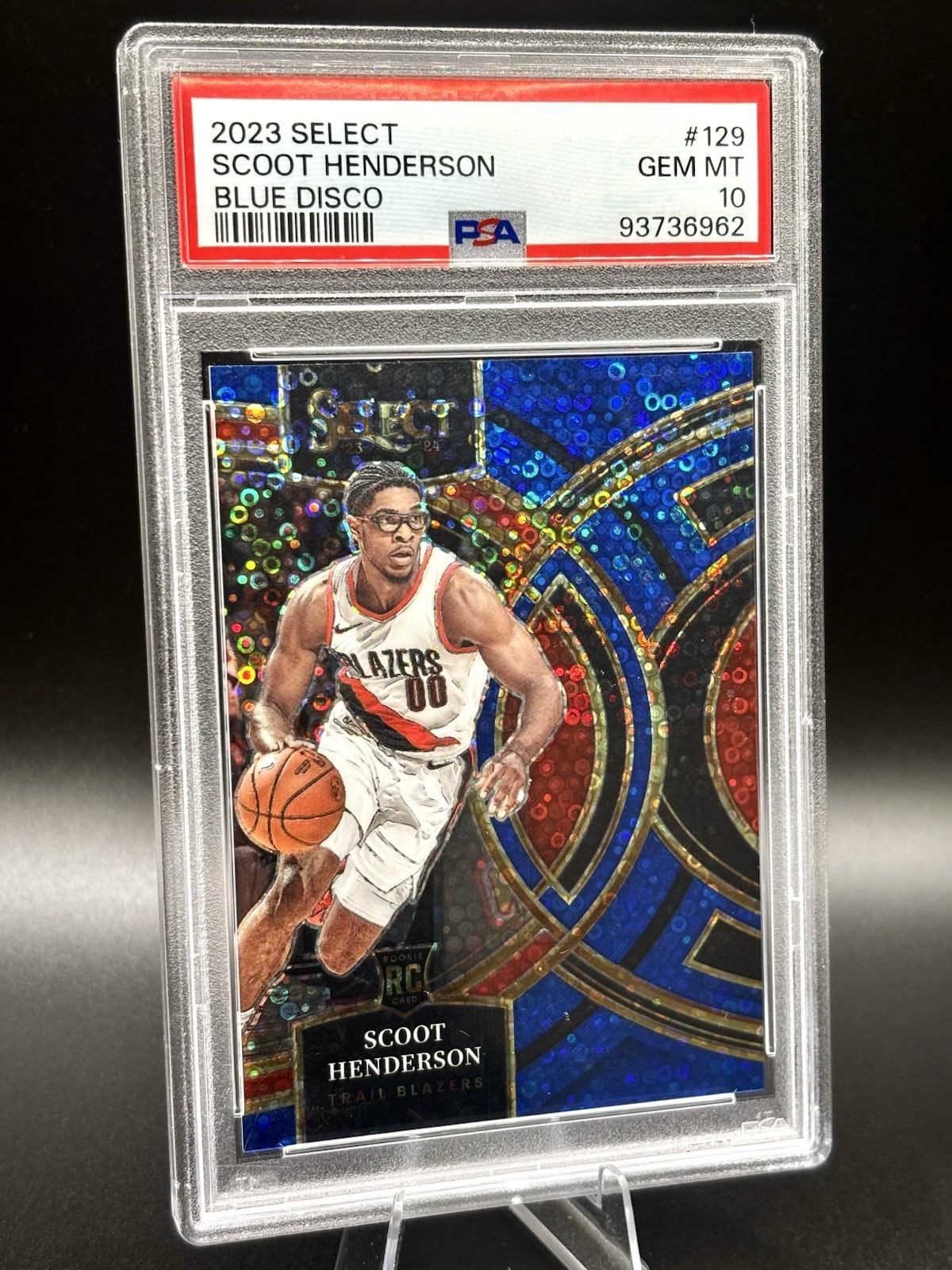 2023-24 Panini Select - Premier Scoot Henderson #129 Blue Disco /25 (RC) PSA 10