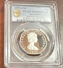 1975-PM 50p PCGS PF69DCAM Isle of Man