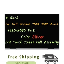 New FHD 15.6" for Dell Inspiron 7506 2-in-1 LCD TOUCH screen RYKP9 0RYKP9 Silver