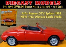 RED 1998 ALFA ROMEO GTV  SPIDER 1:43 SCALE DIECAST COLLECTORS MODEL NEW & BOXED