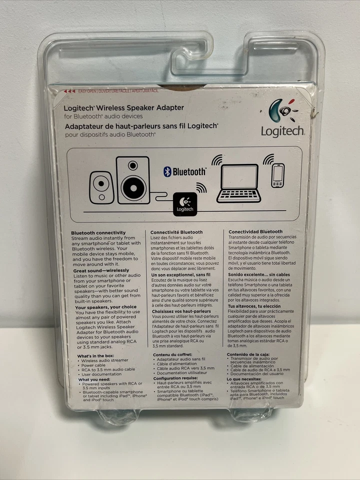 New Logitech Wireless Bluetooth Speaker Adapter Black Sealed 980-000540 - Image 2 of 4