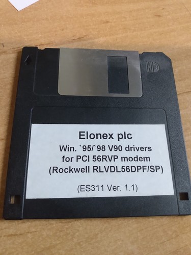 Vintage Diskette Elonix SPS Win 95/98 V90 Treiber PCI 56RVP MODEM (ES311)