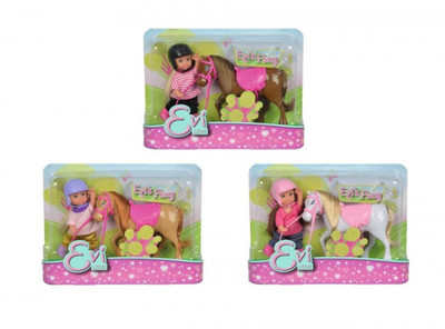 Evi Love mit Pony Puppe Pferd Reitset Simba 12cm