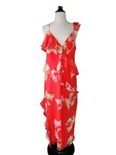 Future Collective Target X Jenee Naylor Dress Womens Large Orange Floral Ruffle