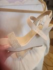 SUGAR Womens Beige Rhinestone Chili Round Toe Wedge Buckle Heeled Sandal 9.5 M — photo 5
