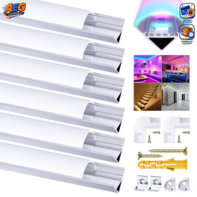 LED Aluminium Profil V-Form 6x1m für LED Streifen Diffusor mit Milchiger