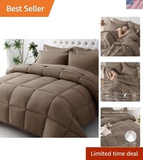 Luxury King Comforter Set, 7-Piece Ultra-Soft Bedding, Oeko-TEX Certified, Brown