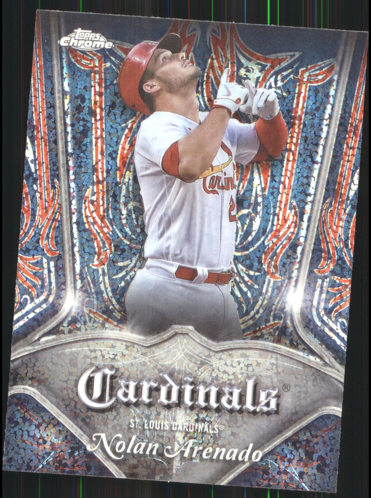 2022 Topps Chrome Pinstriped Insert #P-4 Nolan Arenado St. Louis Cardinals