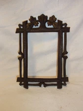Picture Photo Frame Black Forest Hand Carved Wood Antique German  #BG