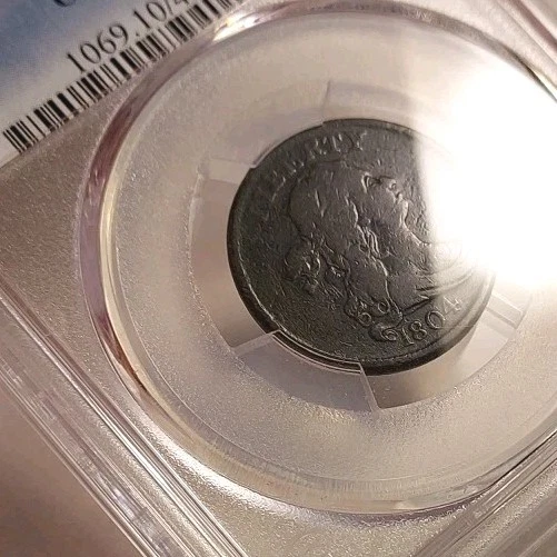 Gold Shield PCGS VG 10, 1804 Draped Bust Half Cent Crosslet 4 Stems - Image 3 of 4