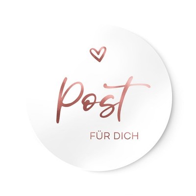 Aufkleber Post für Dich Etikett rund Sticker Briefpost Umschlag Hülle NORDEULE 