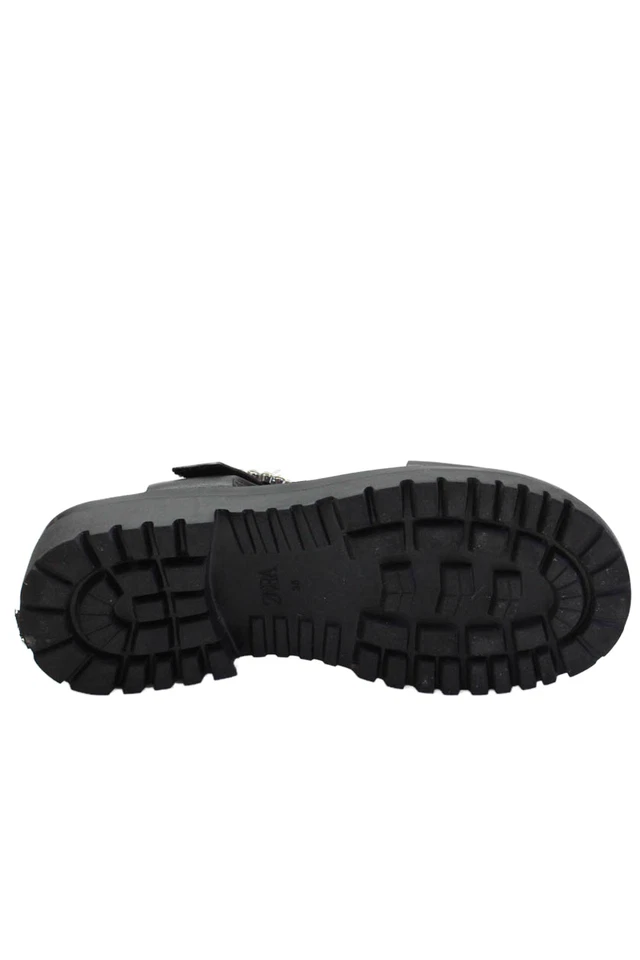 Sandalias Zara para mujer de tacón alto con hebilla de cristal con correa al tobillo de cuero negro talla 36 Foto 4 de 4