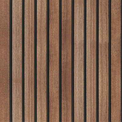 Abyssaly Wood Slat Peel and Stick Wallpaper, Brown 17.7'' x 118'',