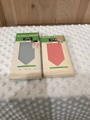 2 Vintage Talon Blanket Binding Packs Dusty Rose & Baby Blue 4 3/4 yards