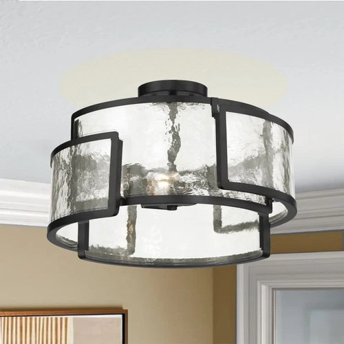 Minka Lavery 5265 Bella Collina 3 Light 18"W Semi-Flush Drum - Coal - Picture 3 of 11