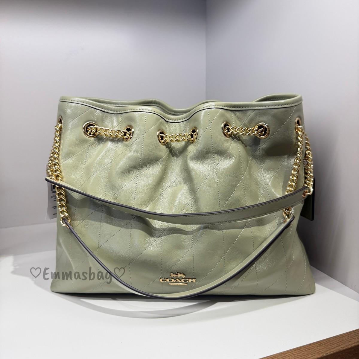 Coach Evelyn Shoulder Bag With Quilting CDR00 smooth leather/Gold