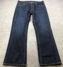 Levis 527 Jeans Mens 36x32 Dark Wash Bootcut Denim Straight Leg Mid Rise